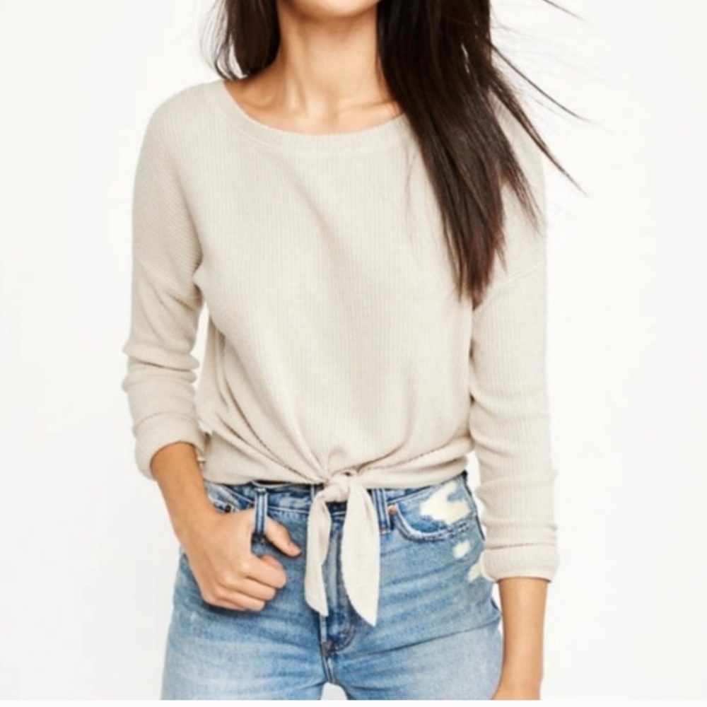 Abercrombie & Fitch Tie Waist Ribbed Top